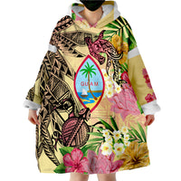 Guam Flowers Tropical With Sea Animals Wearable Blanket Hoodie - Wonder Print Shop
