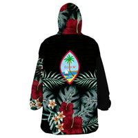 Guam Guam Coat Of Arms Hibiscus Palm Leaves Wearable Blanket Hoodie - Wonder Print Shop