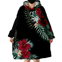 Guam Guam Coat Of Arms Hibiscus Palm Leaves Wearable Blanket Hoodie - Wonder Print Shop