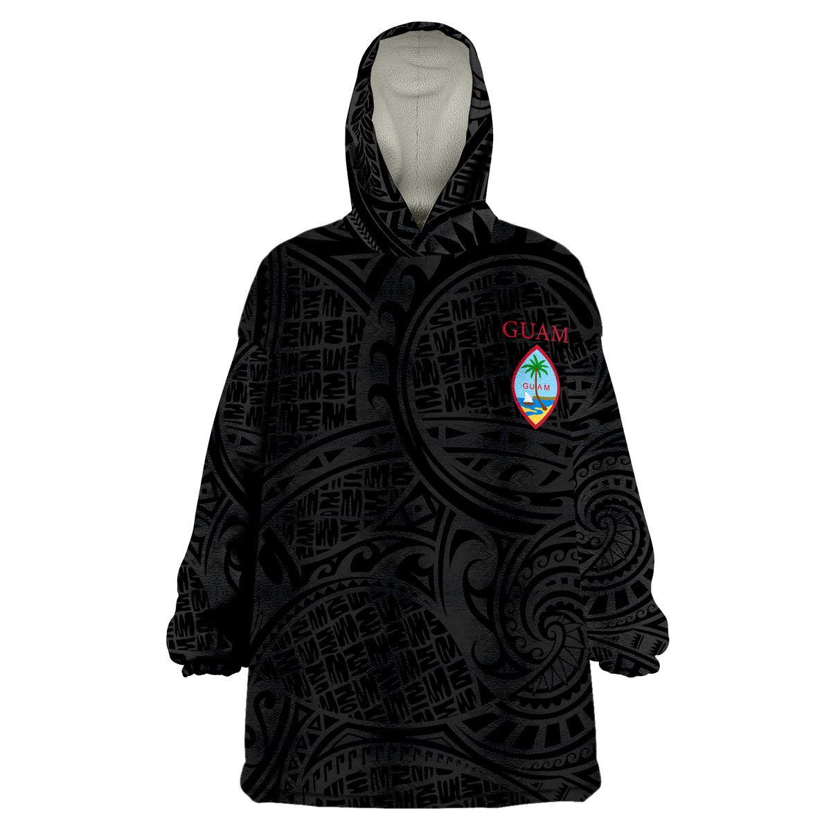 Guam Guam Flag Coat Of Arms Wearable Blanket Hoodie - Wonder Print Shop