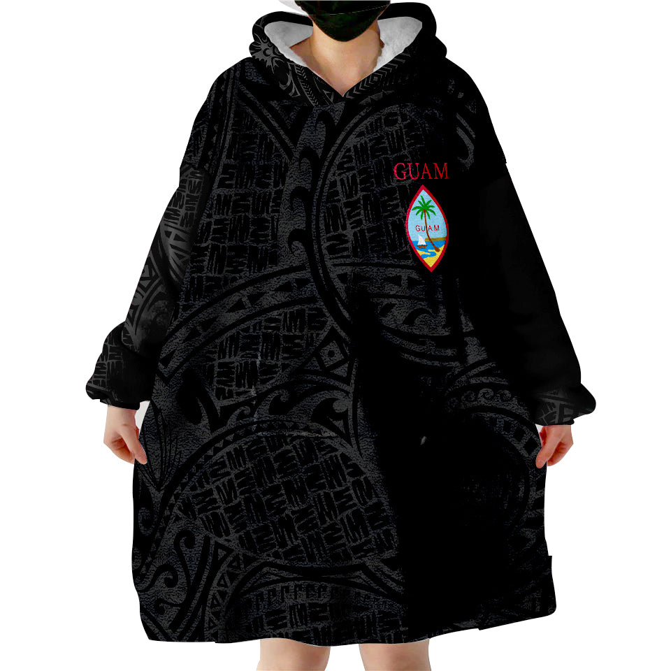 Guam Guam Flag Coat Of Arms Wearable Blanket Hoodie - Wonder Print Shop