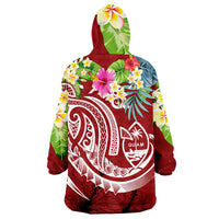 Guam Polynesian Summer Plumeria Wearable Blanket Hoodie - Wonder Print Shop