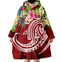 Guam Polynesian Summer Plumeria Wearable Blanket Hoodie - Wonder Print Shop