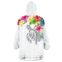 Guam Polynesian Summer Plumeria White Wearable Blanket Hoodie - Wonder Print Shop