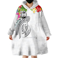 Guam Polynesian Summer Plumeria White Wearable Blanket Hoodie - Wonder Print Shop