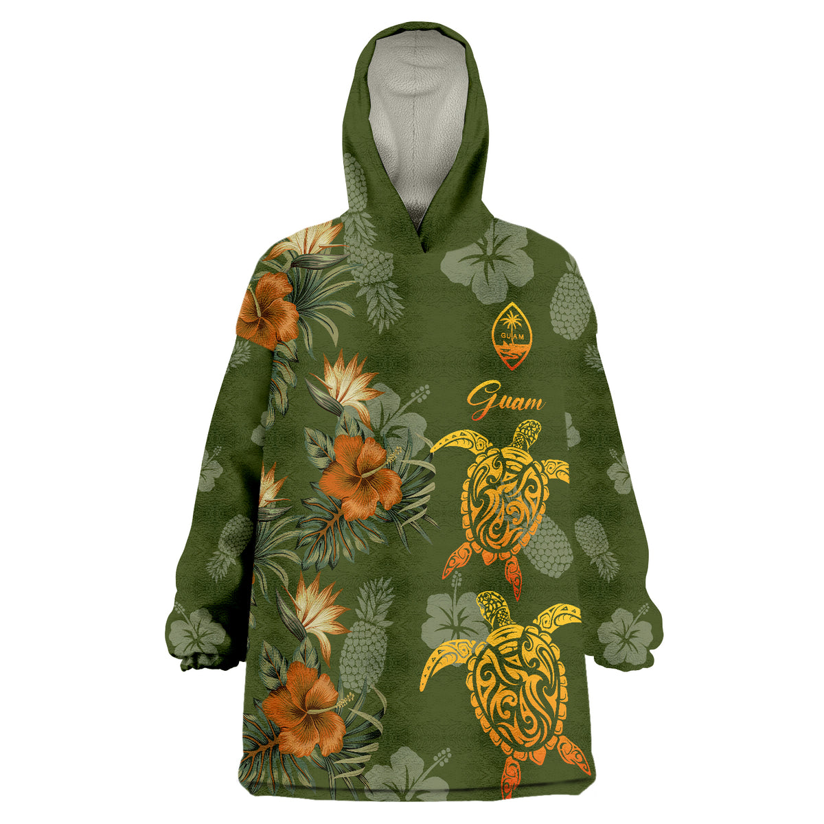 Guam Polynesian Tropical Summer Wearable Blanket Hoodie - Wonder Print Shop