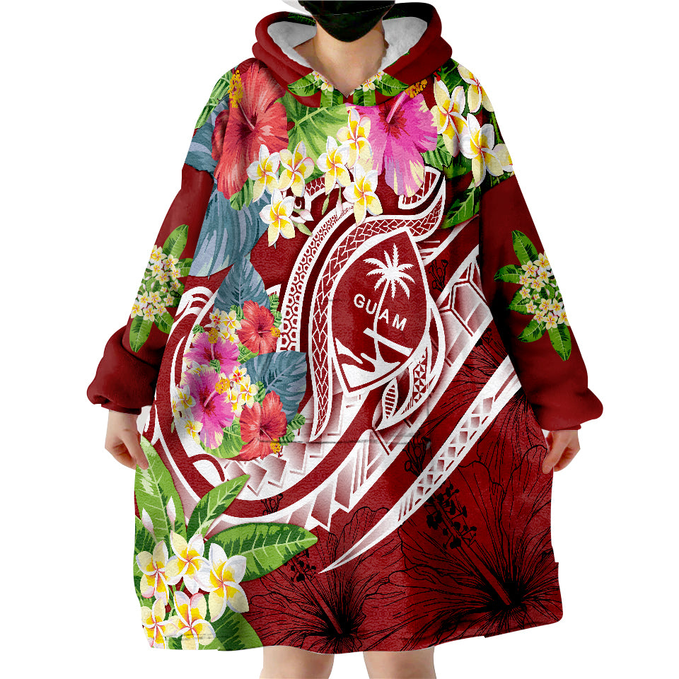 Guam Summer Plumeria Wearable Blanket Hoodie - Wonder Print Shop