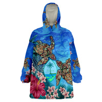 Guam Turtle Hibiscus Ocean Of Love Wearable Blanket Hoodie - Wonder Print Shop
