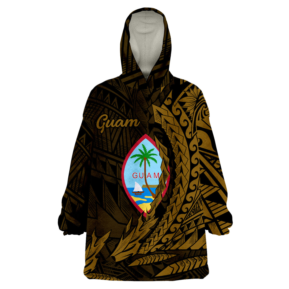 Guam Wings Style Gold Version Wearable Blanket Hoodie - Wonder Print Shop