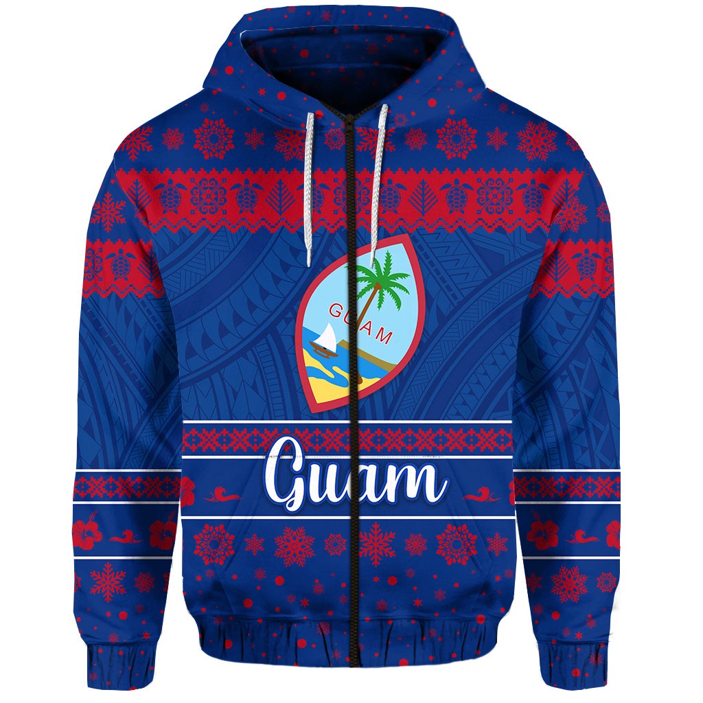 Custom Guam Christmas Zip Hoodie Simple Style LT8 - Wonder Print Shop