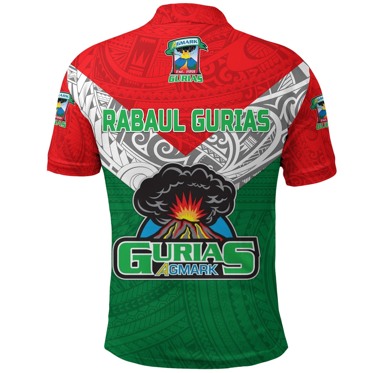 Papua New Guinea Agmark Rabaul Gurias Polo Shirt Rugby Green LT8 - Wonder Print Shop