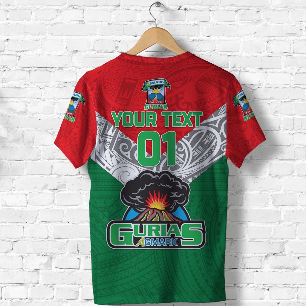 Custom Papua New Guinea Agmark Rabaul Gurias T Shirt Rugby Green, Custom Text And Number LT8 - Wonder Print Shop