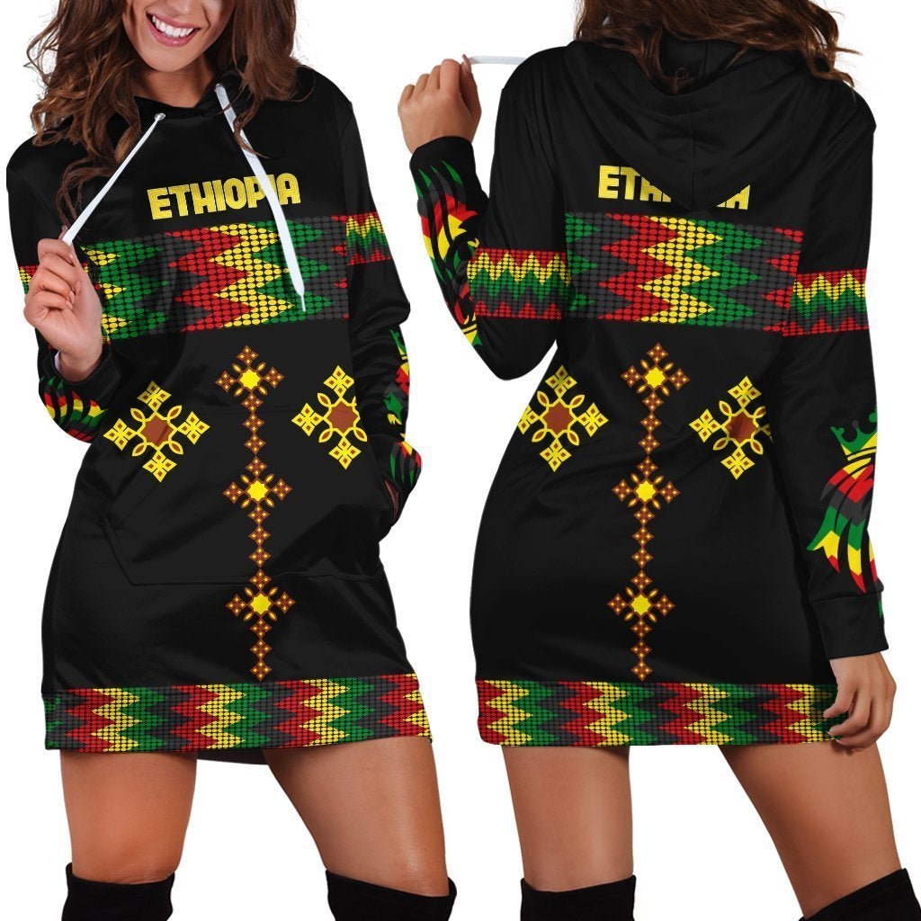 african-ethiopia-hoodie-dress-rasta-round-pattern-black
