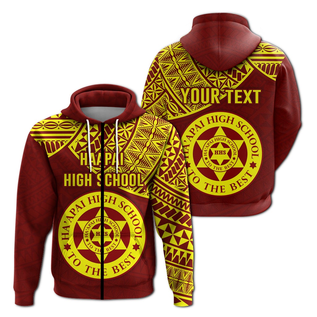 Custom Haapai High School Zip Hoodie Maroon and Gold LT4 - Wonder Print Shop