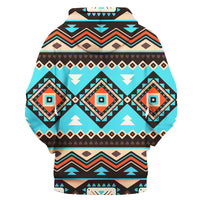 Tribal Line Shapes Ethnic Pattern Native American All Over Hoodie LT10 - Wonder Print Shop