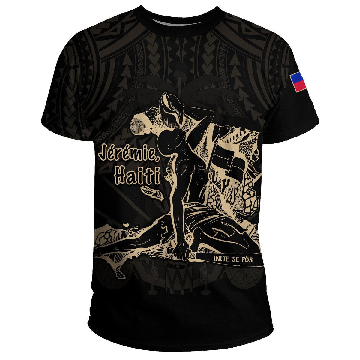 Haiti T Shirt Polynesian Neg Maron Custom LT6 - Wonder Print Shop