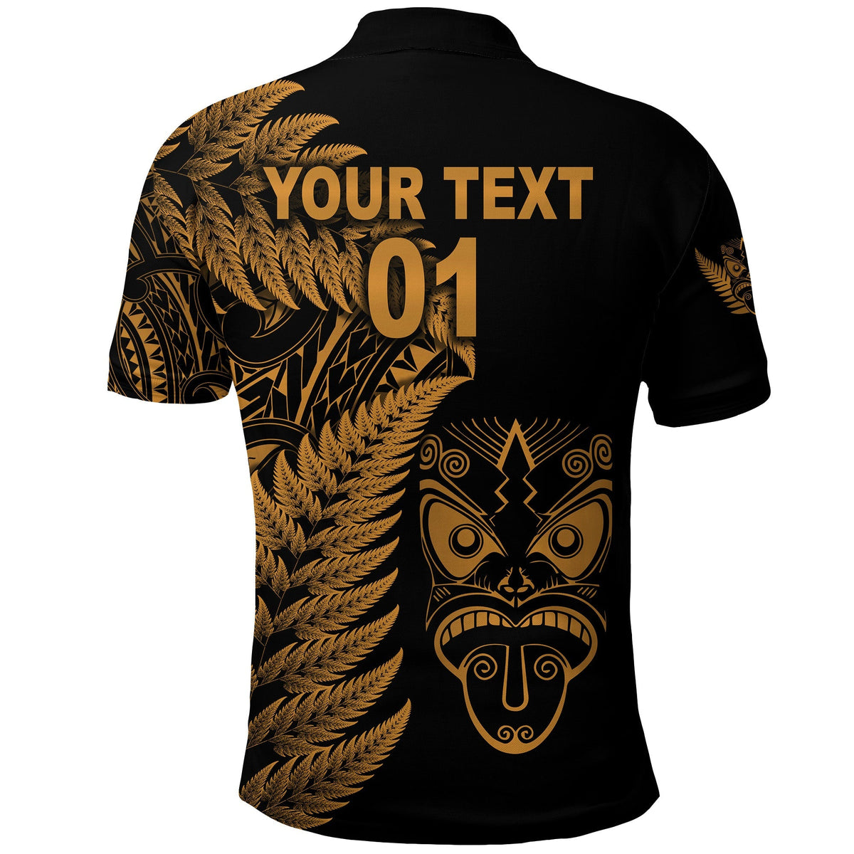 Custom New Zealand Haka Rugby Maori Polo Shirt Silver Fern Vibes Gold LT8 - Wonder Print Shop