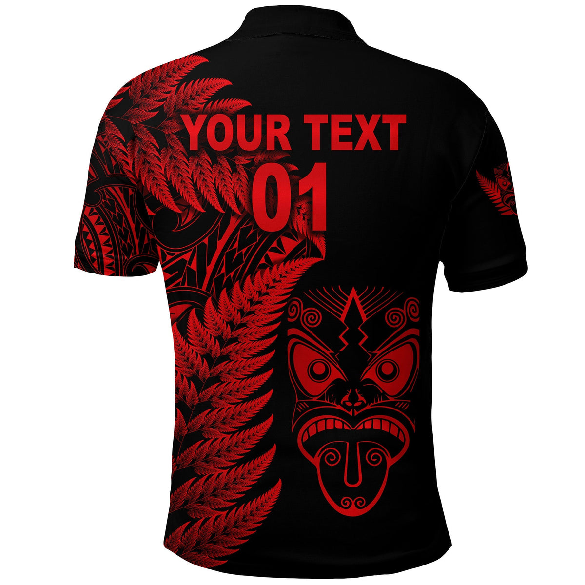 Custom New Zealand Haka Rugby Maori Polo Shirt Silver Fern Vibes Red LT8 - Wonder Print Shop