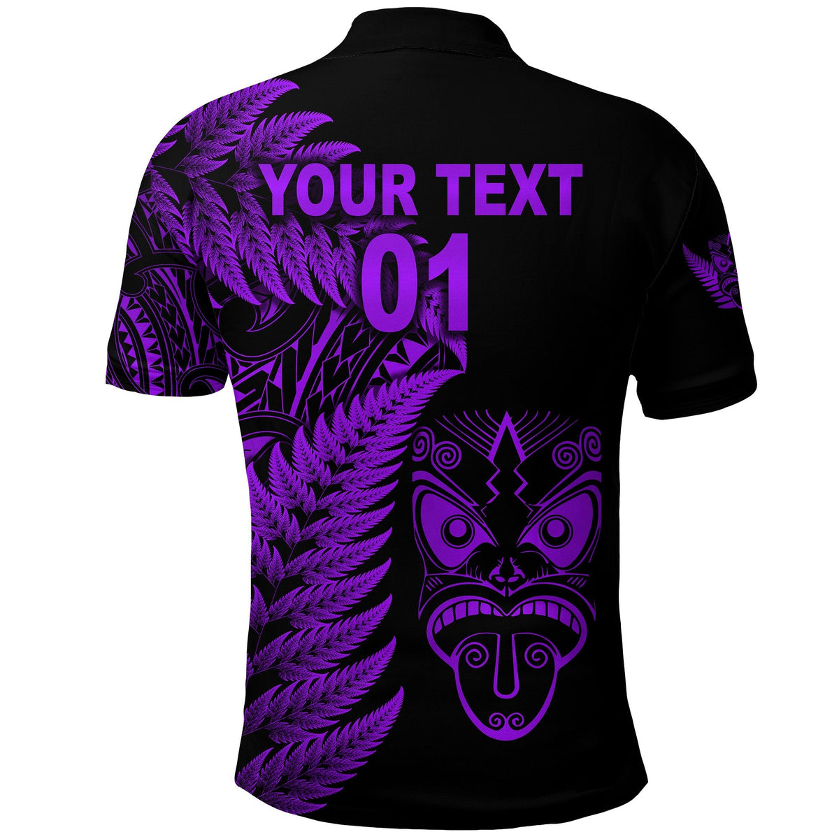 Custom New Zealand Haka Rugby Maori Polo Shirt Silver Fern Vibes Purple LT8 - Wonder Print Shop