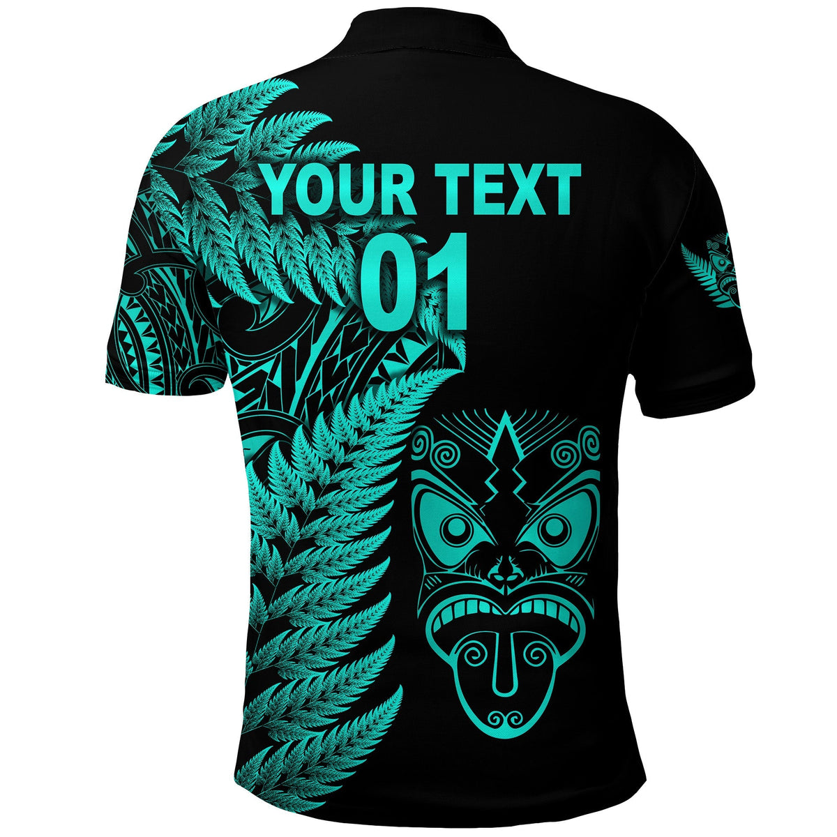 Custom New Zealand Haka Rugby Maori Polo Shirt Silver Fern Vibes Turquoise LT8 - Wonder Print Shop
