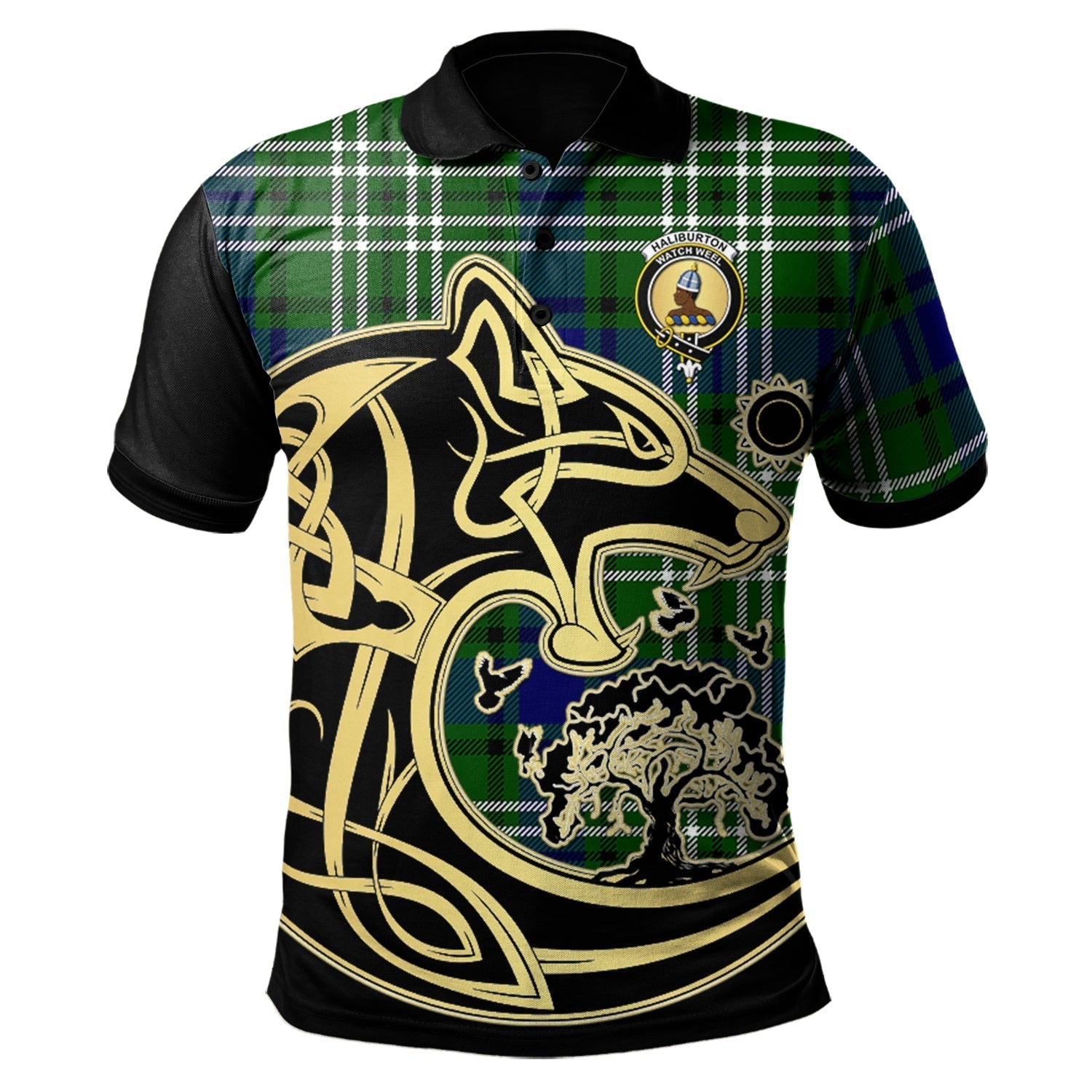 scottish-haliburton-clan-crest-tartan-celtic-wolf-style-polo-shirt