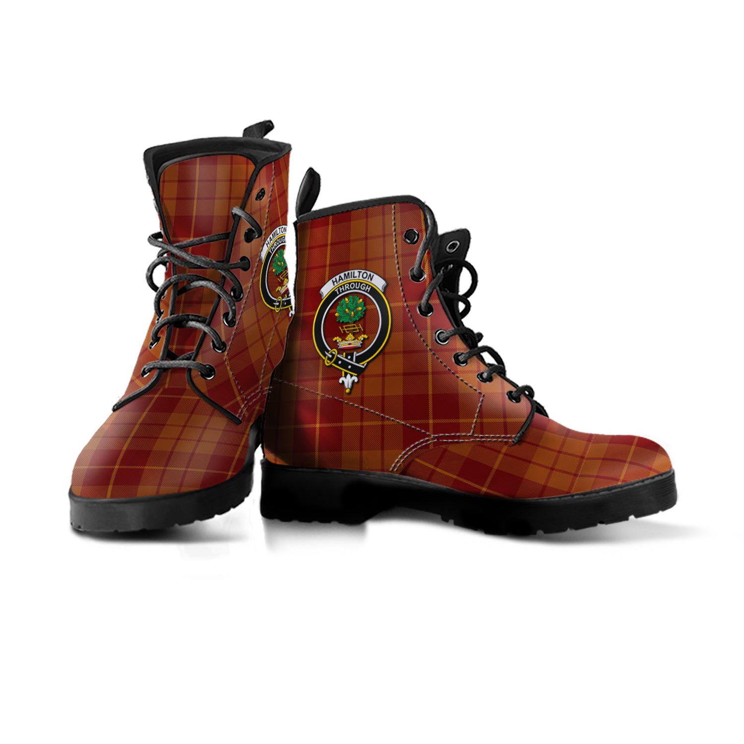 scottish-hamilton-red-clan-crest-tartan-leather-boots