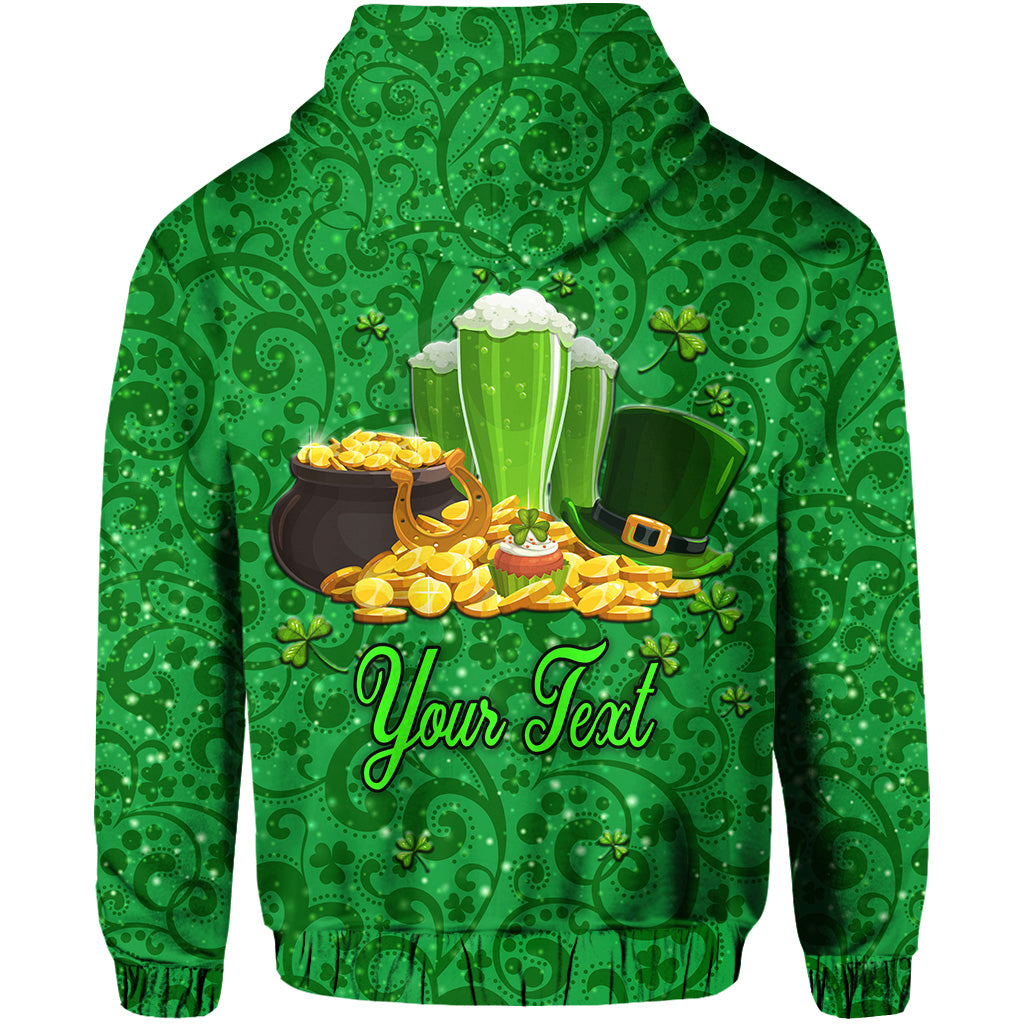 Custom Ireland Happy Saint Patricks Day Hoodie With Shamrock LT8 - Wonder Print Shop