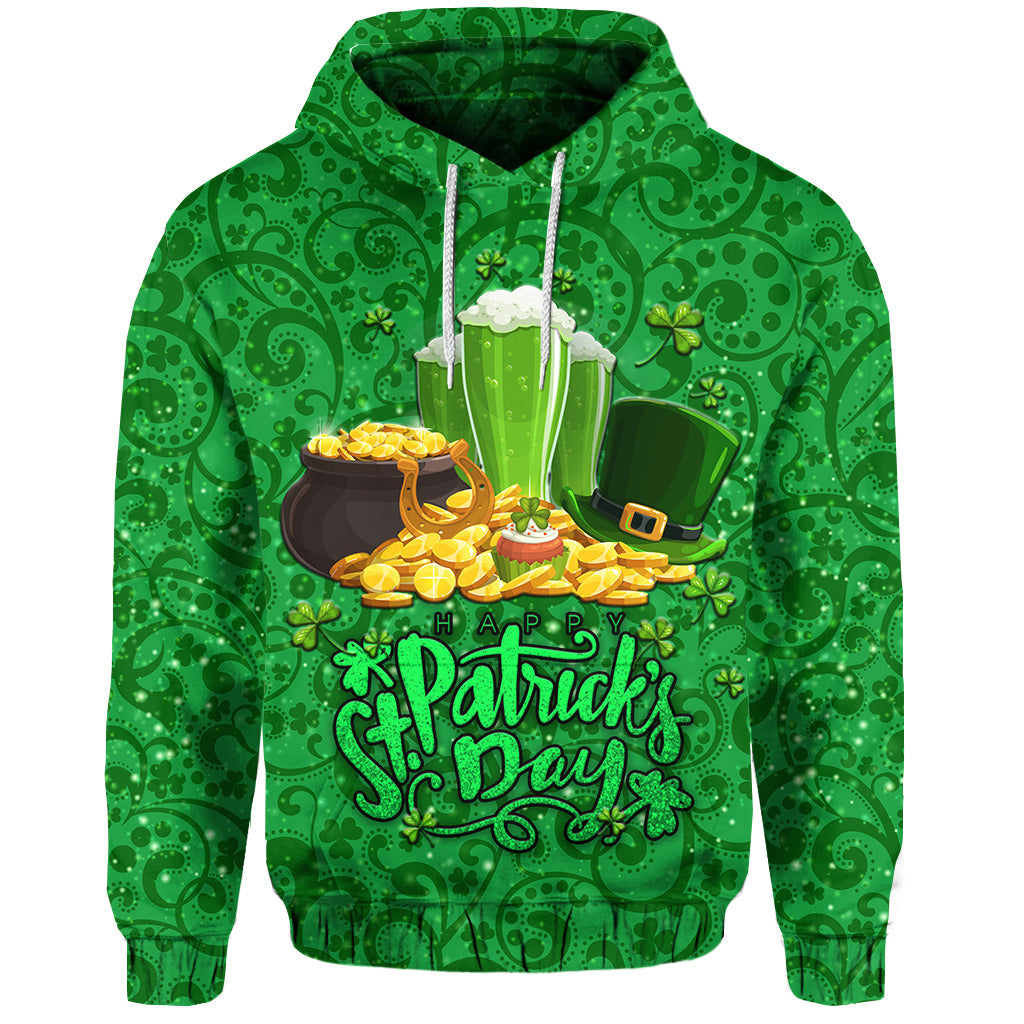 Custom Ireland Happy Saint Patricks Day Hoodie With Shamrock LT8 - Wonder Print Shop