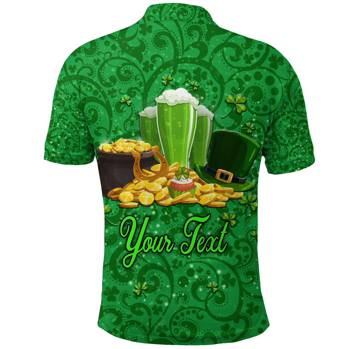 Custom Ireland Polo Shirt Happy Saint Patricks Day With Shamrock LT8 - Wonder Print Shop