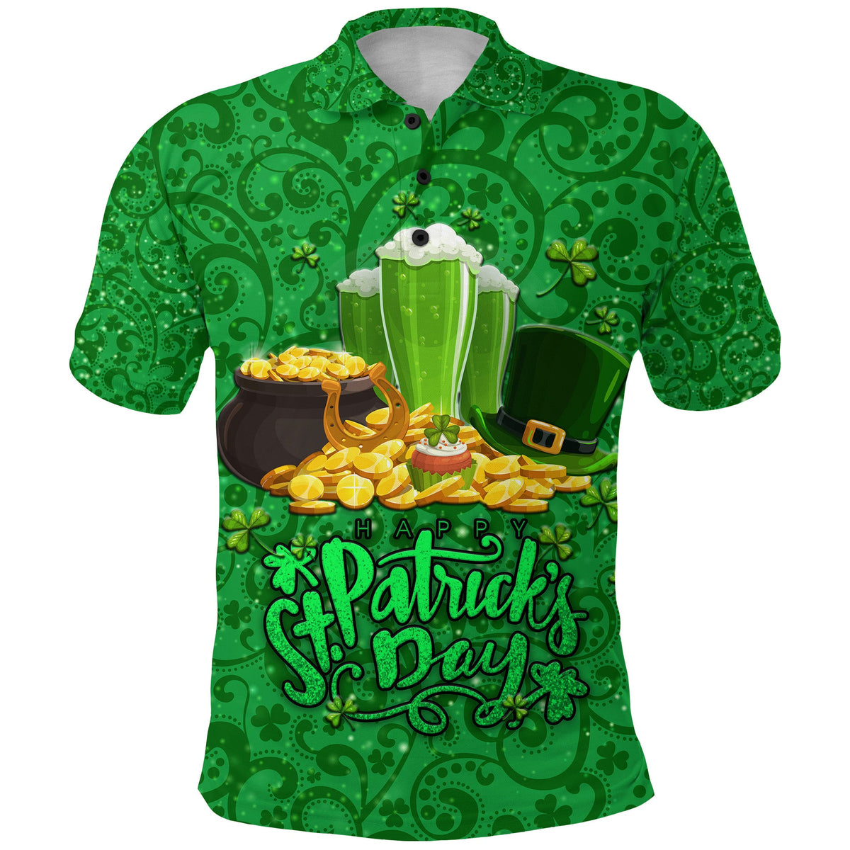 Ireland Polo Shirt Happy Saint Patricks Day With Shamrock LT8 - Wonder Print Shop