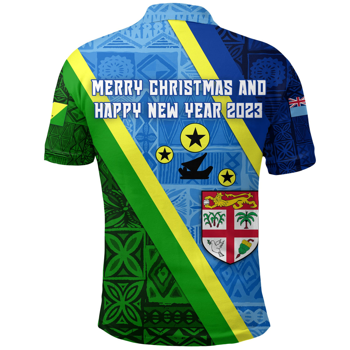 Merry Christmas and Happy New Year 2023 Malampa Vanuatu Fiji Day Polo Shirt Combine Flag Design LT4 - Wonder Print Shop
