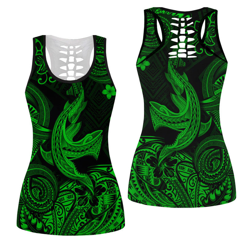 hawaii-angry-shark-polynesian-hollow-tank-top-unique-style-green
