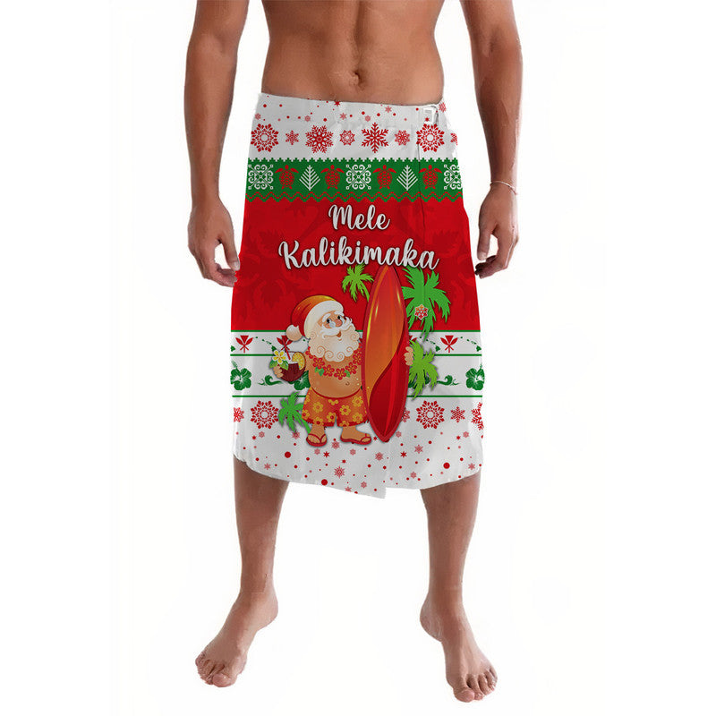 Hawaii Christmas Lavalava Santa Claus Surfing Simple Style - White LT8 - Wonder Print Shop
