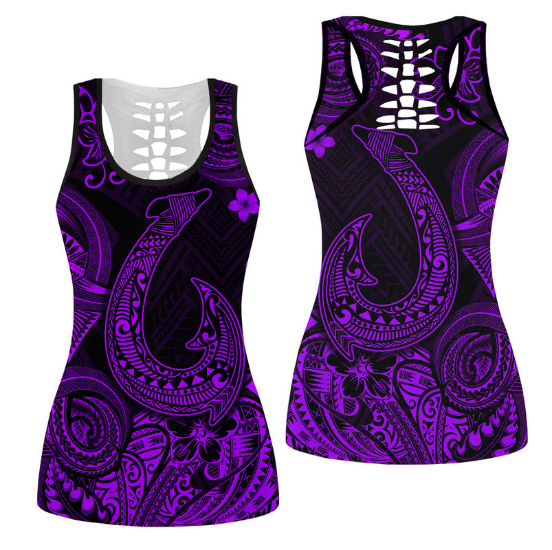 hawaii-fish-hook-polynesian-hollow-tank-top-unique-style-purple