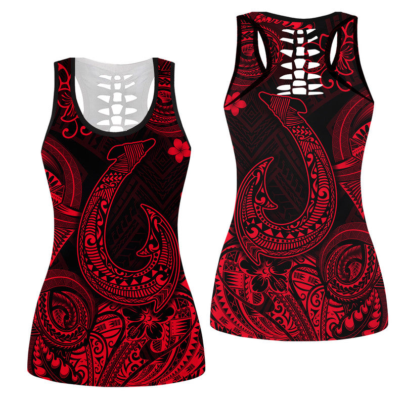 hawaii-fish-hook-polynesian-hollow-tank-top-unique-style-red