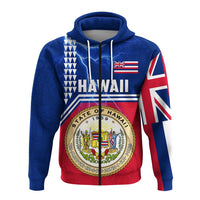 Custom Seal of Hawaii Zip Up Hoodie Kakau Polynesian Thunder Style LT4 - Wonder Print Shop