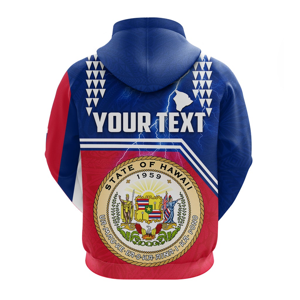 Custom Seal of Hawaii Zip Up Hoodie Kakau Polynesian Thunder Style LT4 - Wonder Print Shop