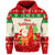 Custom Christmas Hawaii Hoodie Santa Claus Surfing Simple Style Beige Red LT8 - Wonder Print Shop