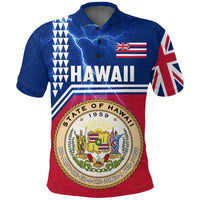 Custom Seal of Hawaii Polo Shirt Kakau Polynesian Thunder Style LT4 - Wonder Print Shop