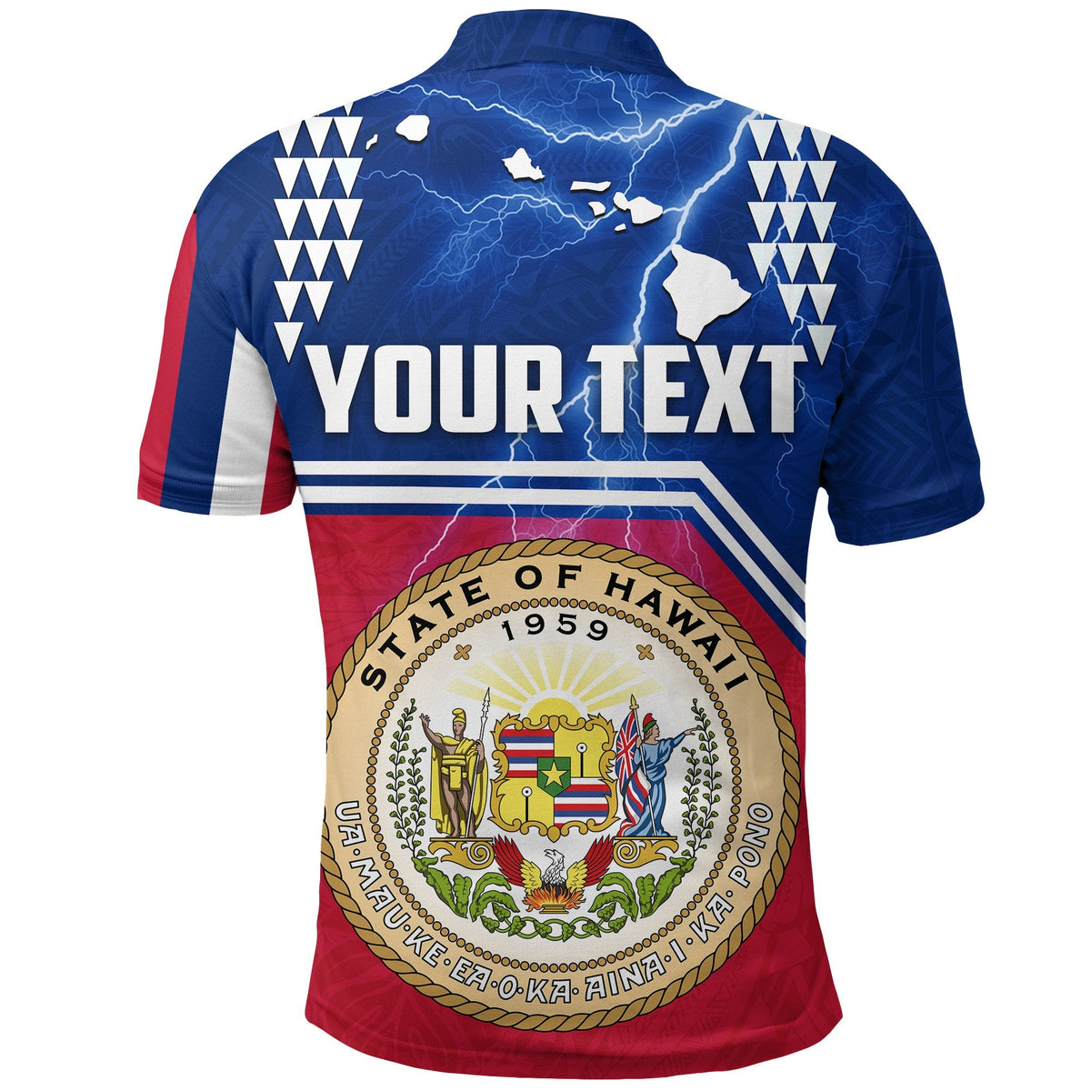 Custom Seal of Hawaii Polo Shirt Kakau Polynesian Thunder Style LT4 - Wonder Print Shop
