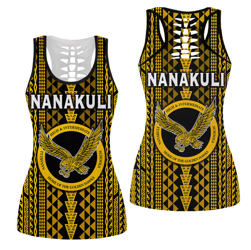 hawaii-nanakuli-school-hollow-tank-top-golden-hawks-simple-style