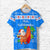 Custom Hawaii Christmas T Shirt Santa Claus Surfing Simple Style Blue LT8 - Wonder Print Shop