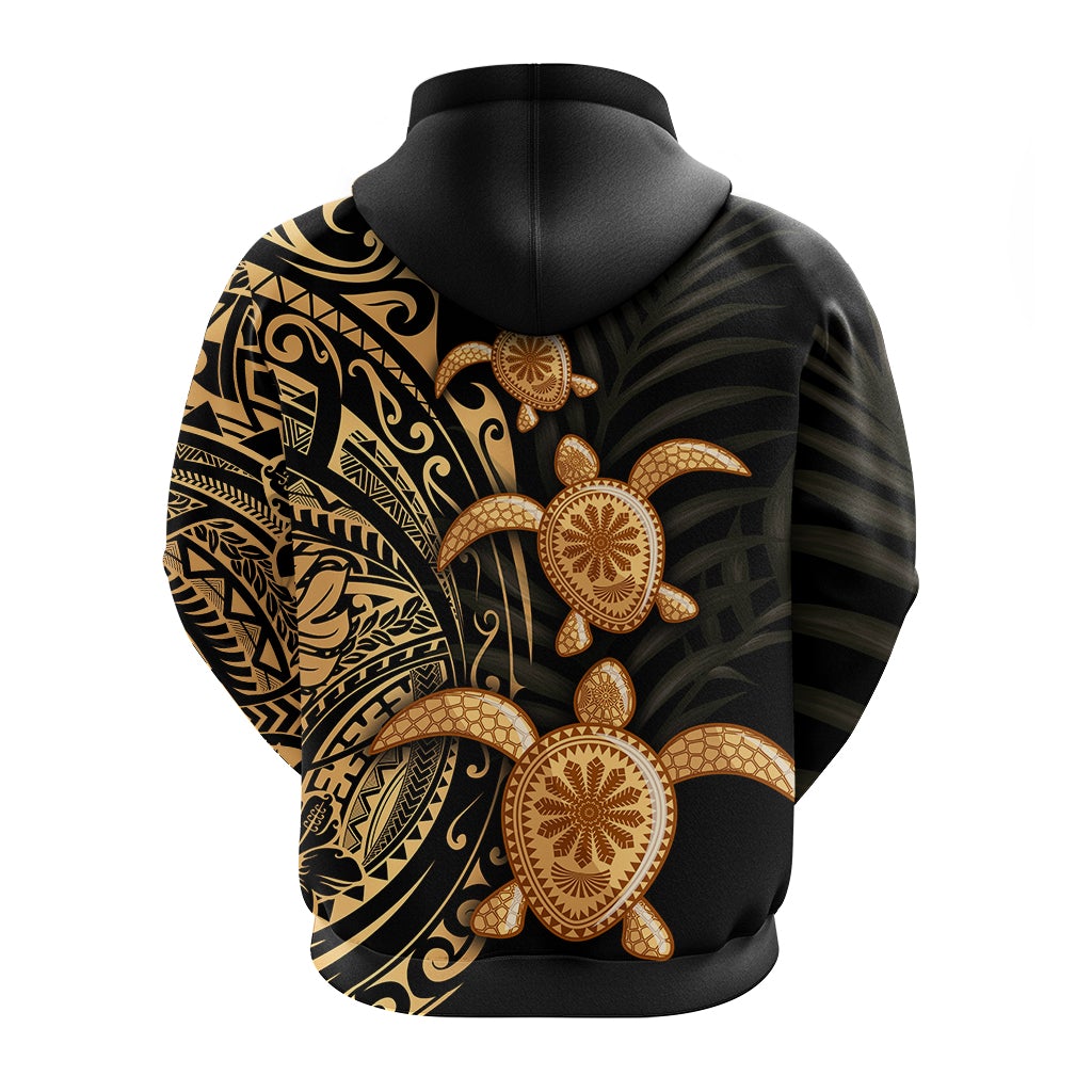 Polynesian Turtle Hoodie Honu Family Gold LT4 - Wonder Print Shop