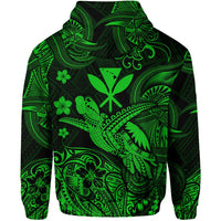 Hawaii Turtle Map Polynesian ZIP Hoodie Kanaka Maoli Unique Style Green LT8 - Wonder Print Shop