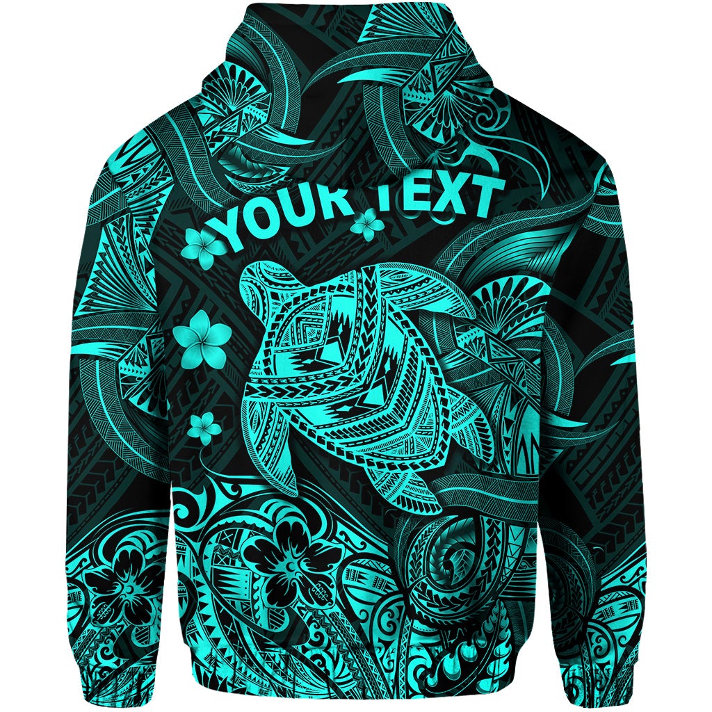 Custom Hawaii Turtle Polynesian Hoodie Plumeria Flower Unique Style Turquoise LT8 - Wonder Print Shop