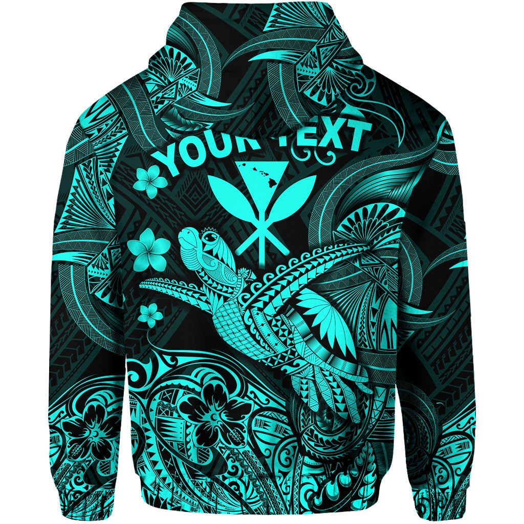 Custom Hawaii Turtle Map Polynesian Zip Hoodie Kanaka Maoli Unique Style Turquoise LT8 - Wonder Print Shop