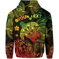 Custom Hawaii Turtle Polynesian Hoodie Plumeria Flower Unique Style Reggae LT8 - Wonder Print Shop