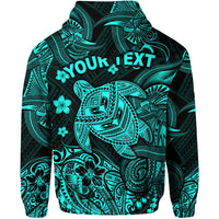 Custom Hawaii Turtle Polynesian Zip Hoodie Plumeria Flower Unique Style Turquoise LT8 - Wonder Print Shop
