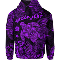 Custom Hawaii Turtle Polynesian Hoodie Plumeria Flower Unique Style Purple LT8 - Wonder Print Shop