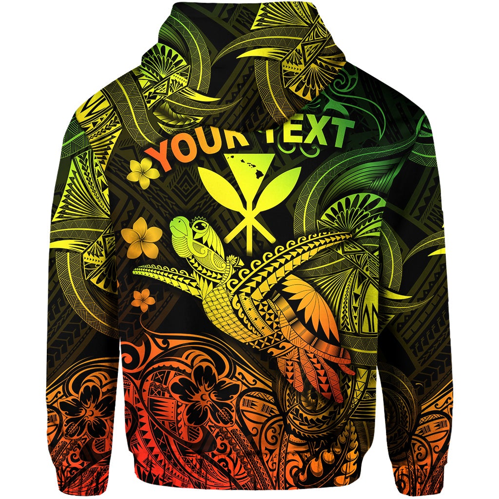 Custom Hawaii Turtle Map Polynesian Zip Hoodie Kanaka Maoli Unique Style Reggae LT8 - Wonder Print Shop